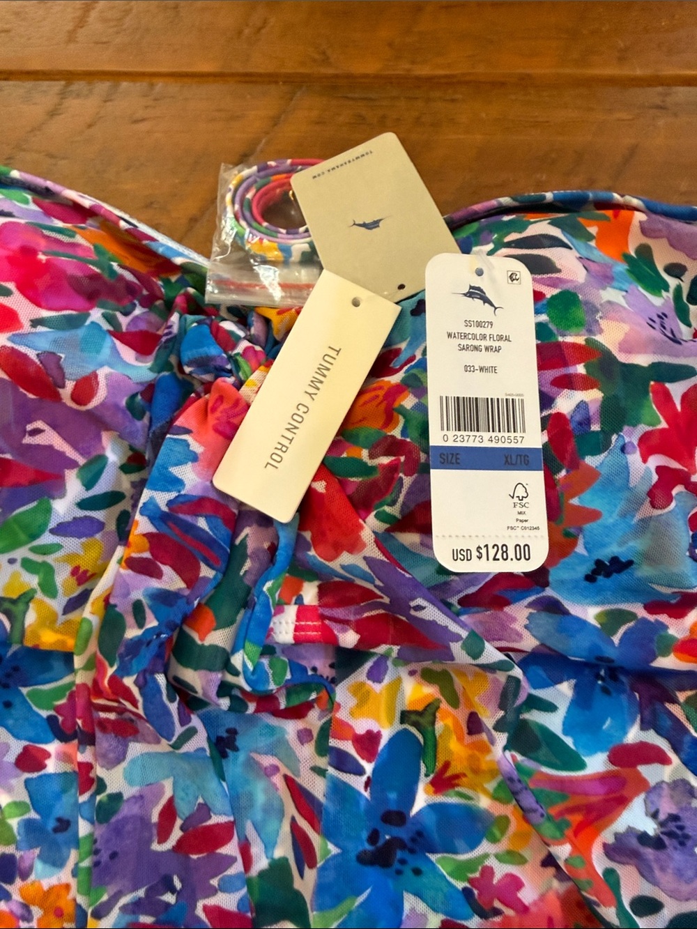 Tommy Bahama Multicolor Floral Strapless Swim Mini - Picture 3 of 4